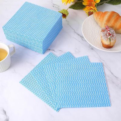 30-80gsm Disposable Cleaning Cloth Heavy Duty  Non-Woven Fabric Kitchen Washing Cloth Multi-Use Absorbent Dish Towels Blue Cleaning Rags